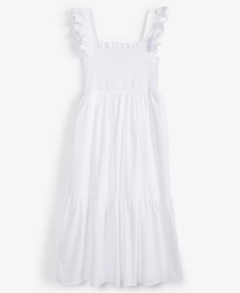 Women's Cotton Smocked Midi Dress, Created for Macy's Bright White - 11