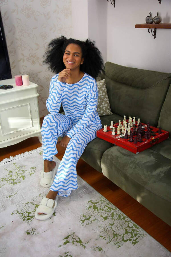 Women's Cotton Wide Leg Pajama Set 4122 - 3