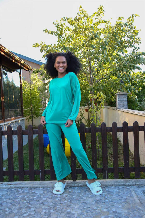 Women's Cotton Wide Leg Pajama Set 4124 - 1