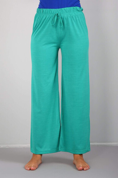 Women's Cotton Wide Leg Trousers 210036 - 1