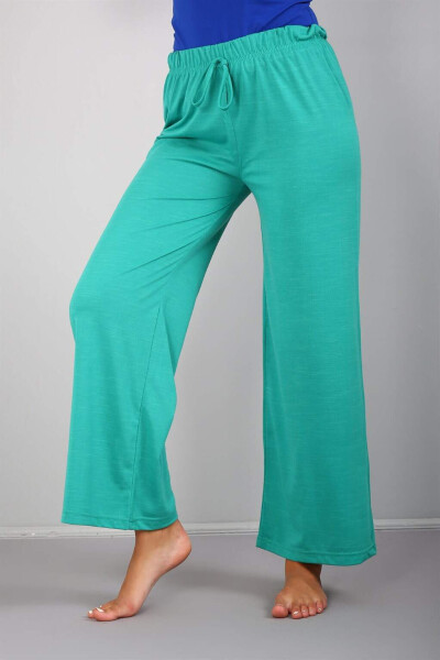 Women's Cotton Wide Leg Trousers 210036 - 2