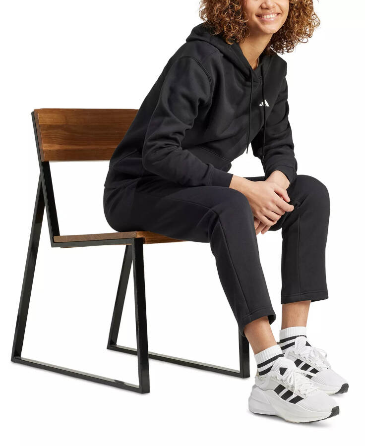 Women's Cozy Small Logo Fleece Sweatpants Black - 3