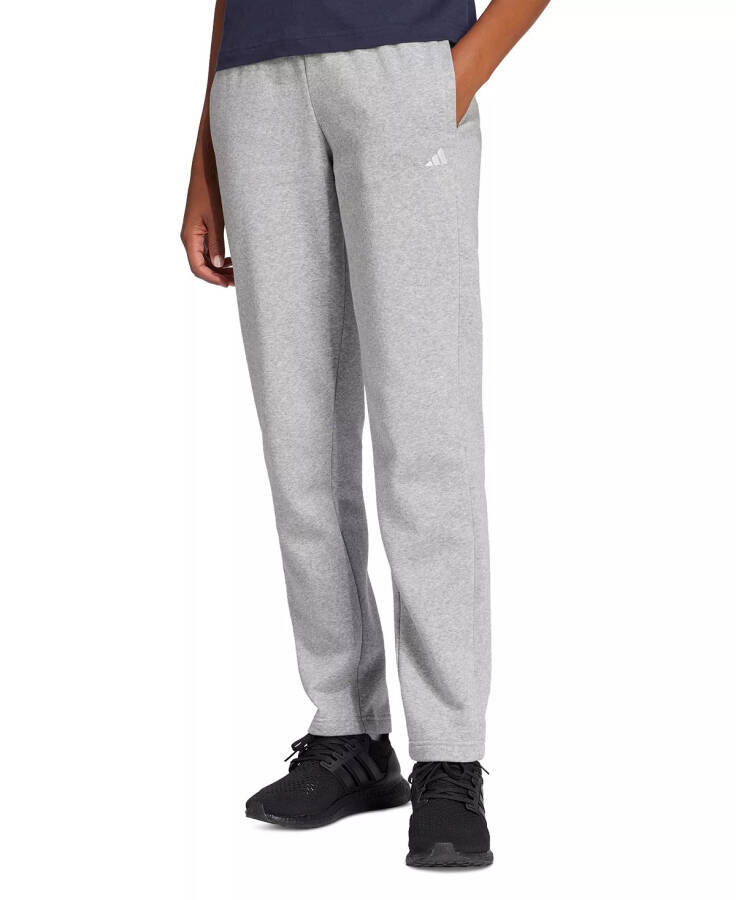 Women's Cozy Small Logo Fleece Sweatpants in Medium Grey Heather - 8