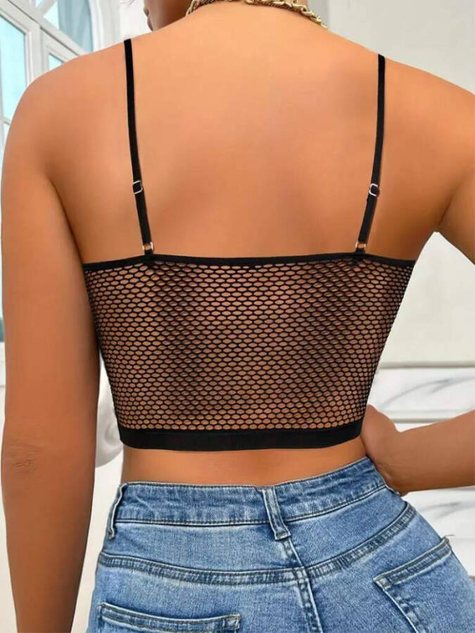 Women's Crepe Crop Top with File Detail - 2