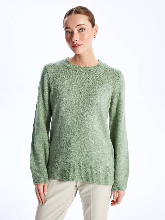 Women's Crew Neck Long Sleeve Knit Sweater - 16