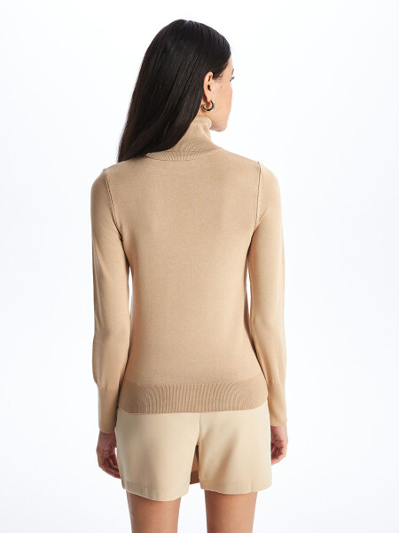 Women's Crew Neck Plain Long Sleeve Knit Sweater - 5