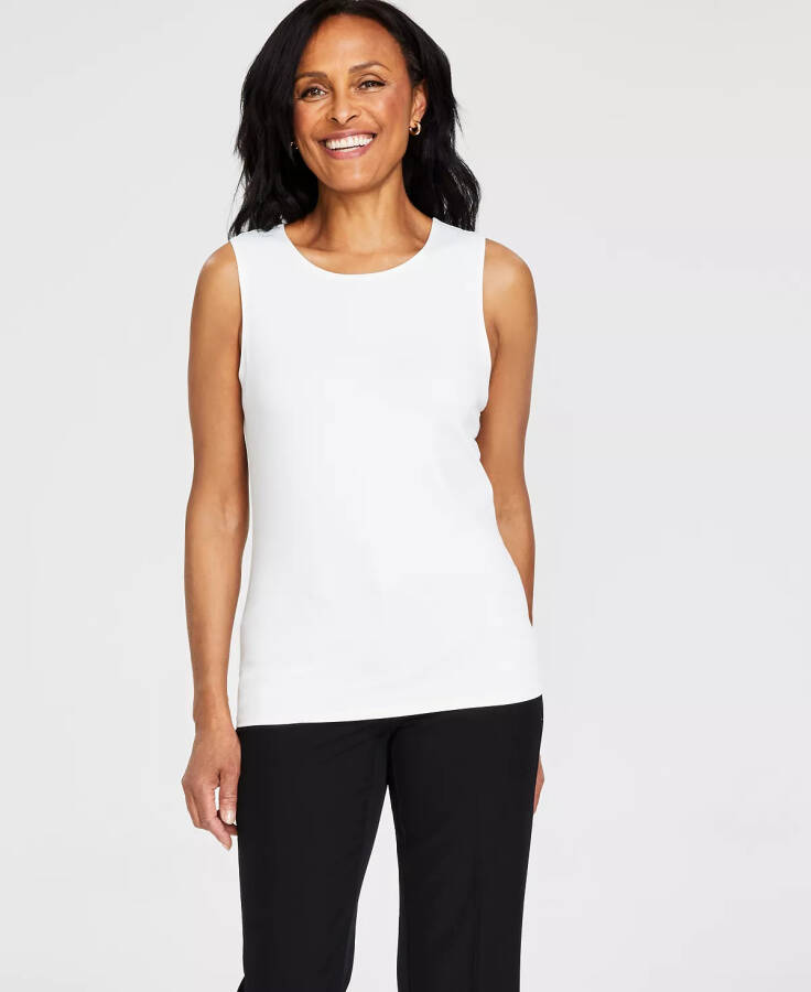 Women's Crewneck Layering Tank Top, Created for Modazone Bright White - 1