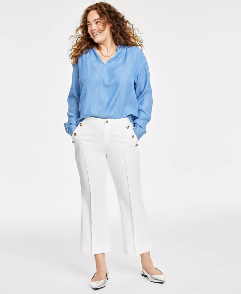 Women's Cropped Sailor Pants, Created for Macy's Washed White - 7