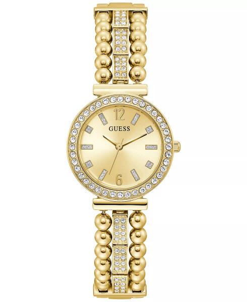 Women's Crystal Beaded Gold-Tone Stainless Steel Bracelet Watch 30mm Gold-tone - 1