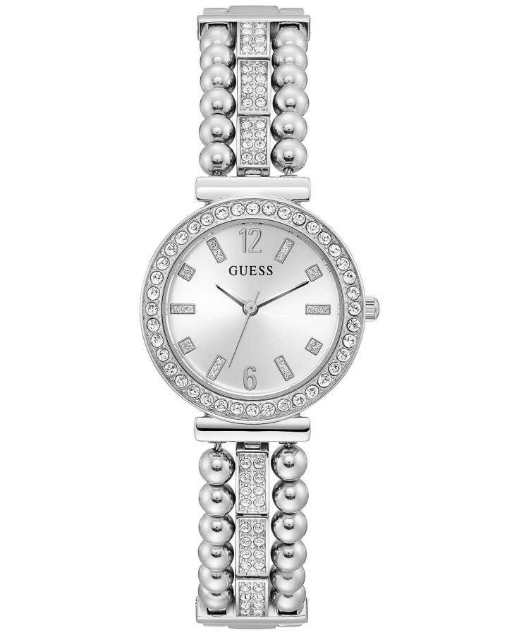 Women's Crystal Beaded Stainless Steel Bracelet Watch 30mm Silver-tone - 1