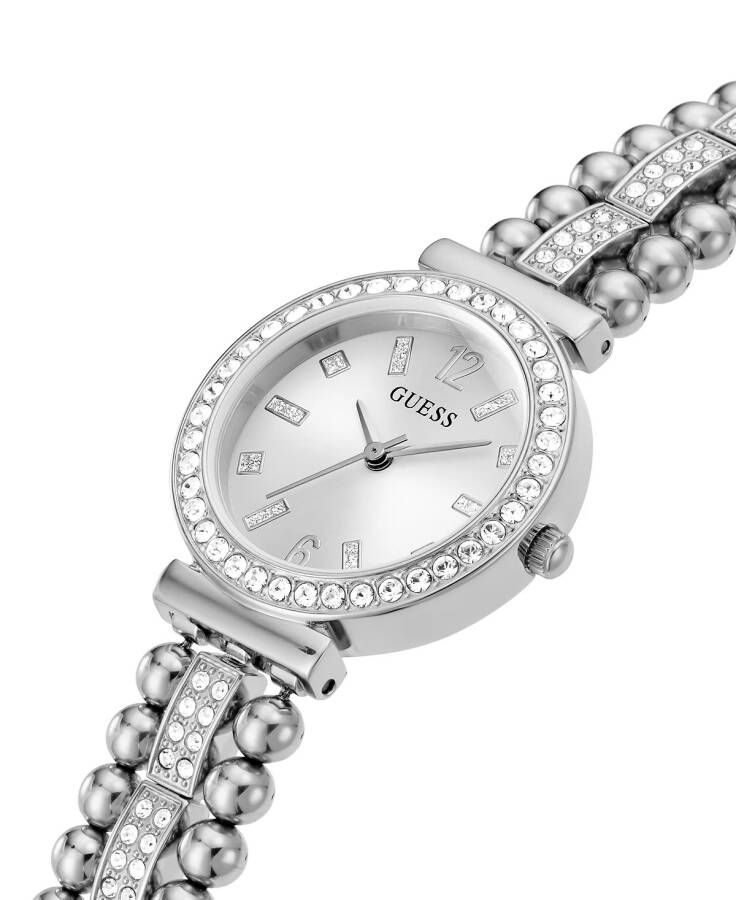 Women's Crystal Beaded Stainless Steel Bracelet Watch 30mm Silver-tone - 2