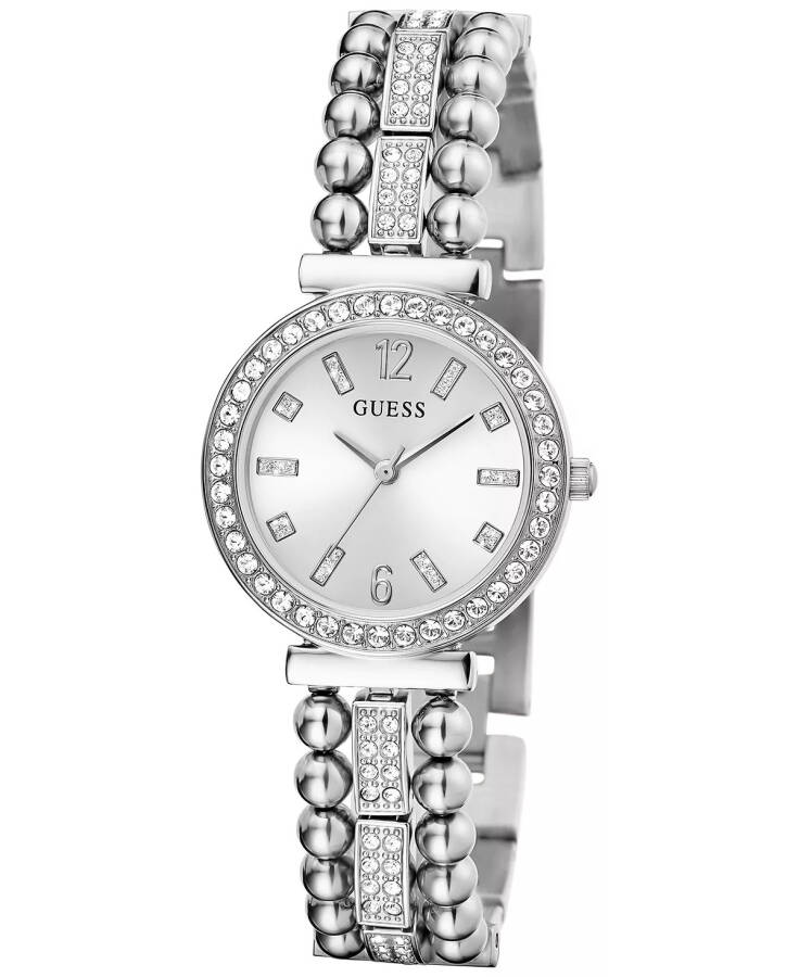 Women's Crystal Beaded Stainless Steel Bracelet Watch 30mm Silver-tone - 4