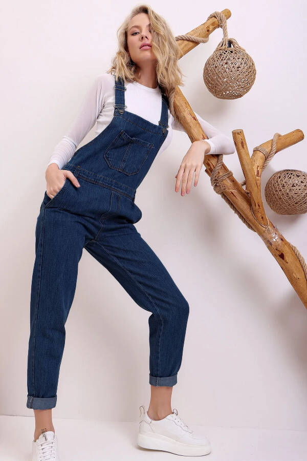 Women's Dark Blue Denim Overalls DF-SL1000 - 2