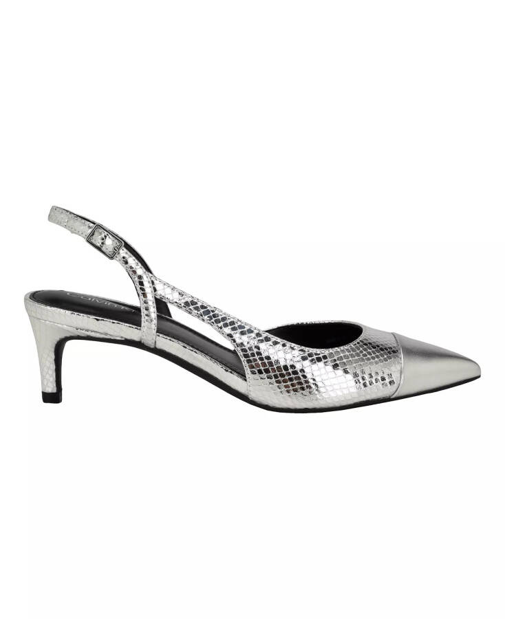 Women's Dasta Pointy Toe Slingback Dress Pumps Silver - 2