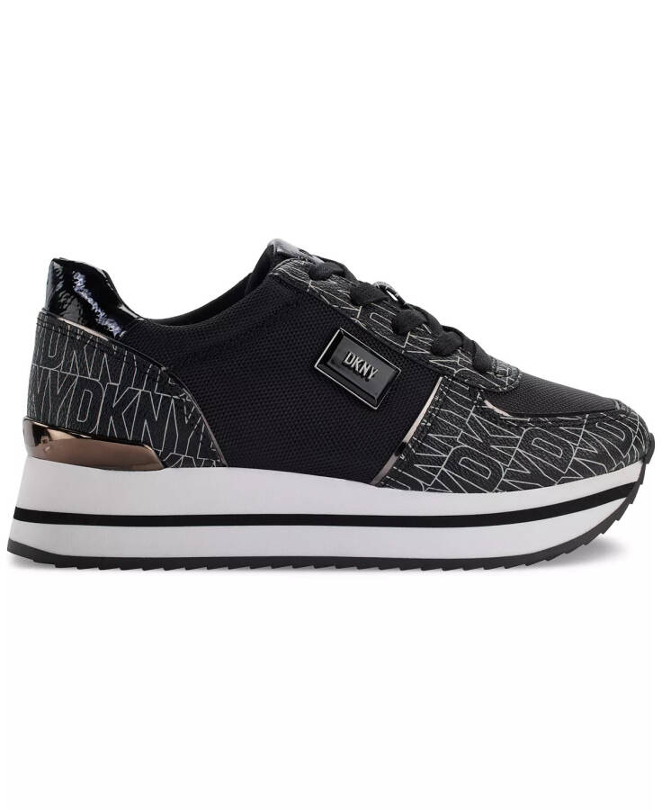 Women's Davie Lace-Up Platform Sneakers Black/ Pebble Combo - 2