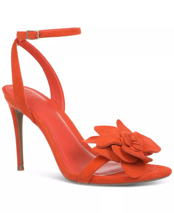 Women's Devynn Flower Dress Sandals, Created for Modazone Orange Suede - 1