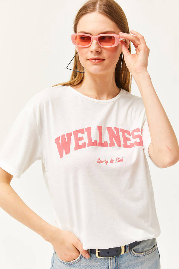 Women's Ecru Pink Wellness Printed T-Shirt TSH-19000775 - 3