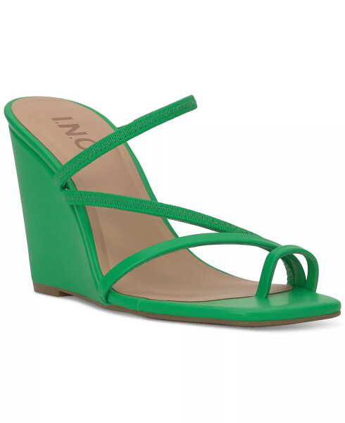 Women's Eiana Toe-Ring Wedge Sandals, Created for Modazone Green Smooth - 1