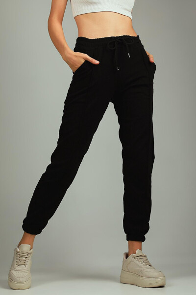 Women's Elastic Waist and Ankle Drawstring Sweatpants - 2