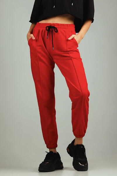 Women's Elastic Waist and Cuff Drawstring Jogger Pants - 1