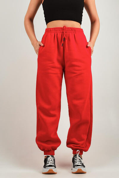 Women's Elastic Waist & Cuff Three-Thread Fleece Sweatpants - 2