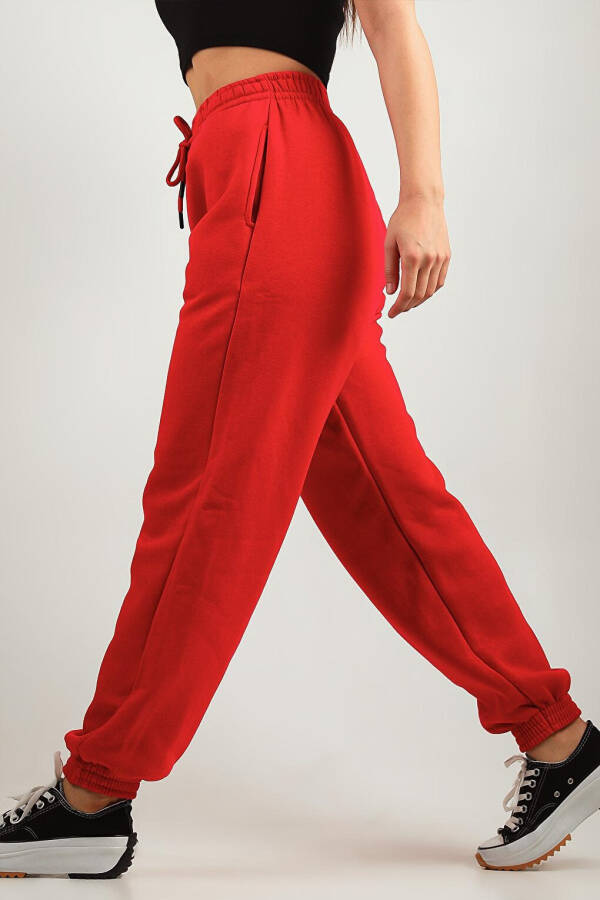 Women's Elastic Waist & Cuff Three-Thread Fleece Sweatpants - 3