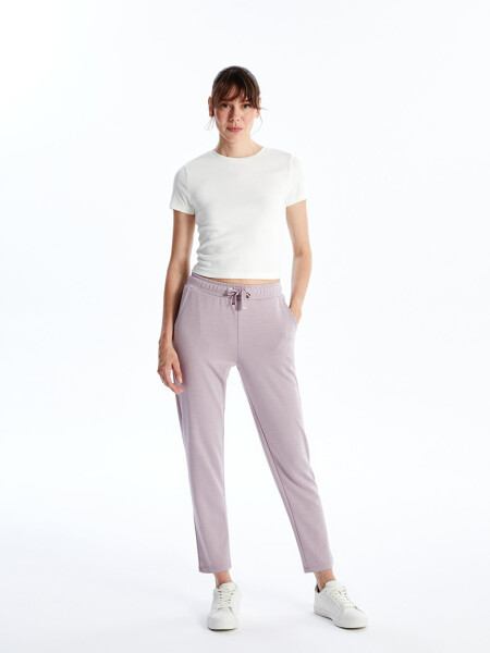 Women's Elastic Waist Plain Sweatpants - 1