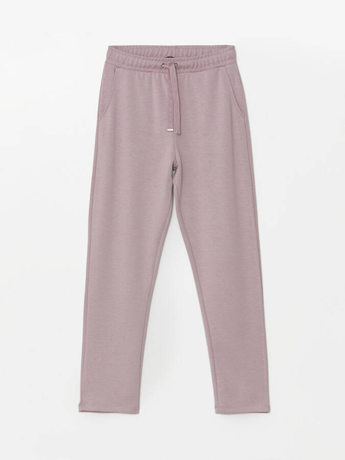 Women's Elastic Waist Plain Sweatpants - 5