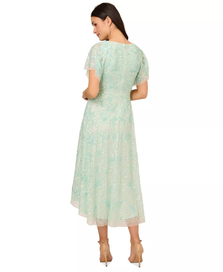 Women's Embellished Faux-Wrap Dress Mint Glass - 2