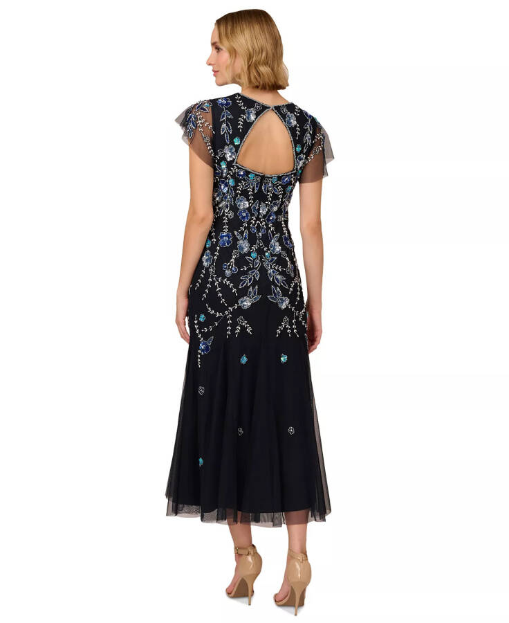 Women's Embellished Godet-Pleated Dress Midnight Multi - 2