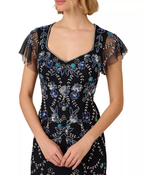 Women's Embellished Godet-Pleated Dress Midnight Multi - 3