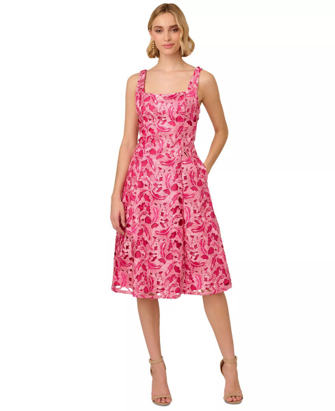 Women's Embroidered Fit & Flare Dress Electric Pink - 5