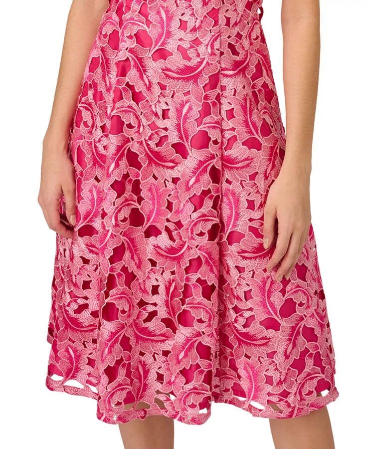 Women's Embroidered Fit & Flare Dress Electric Pink - 8