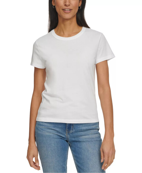 Women's Embroidered Logo Short-Sleeve T-Shirt White - 1