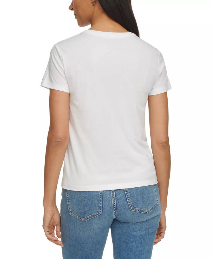 Women's Embroidered Logo Short-Sleeve T-Shirt White - 2