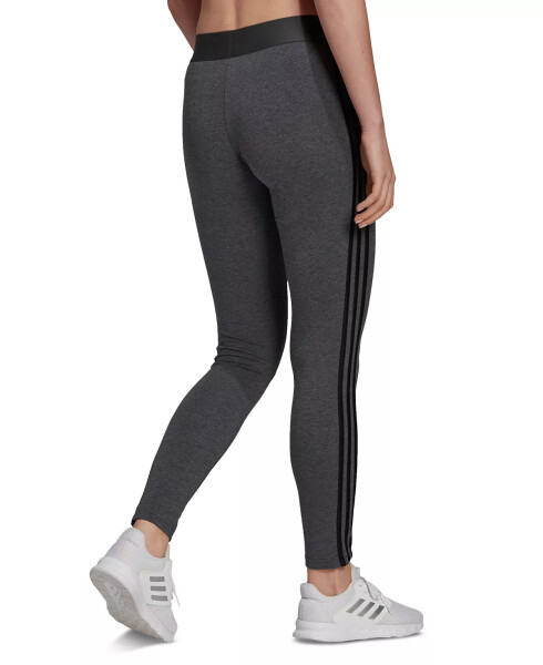 Women's Essentials 3-Stripe Full Length Cotton Leggings, XS-4X Dark Grey Heather/black - 2