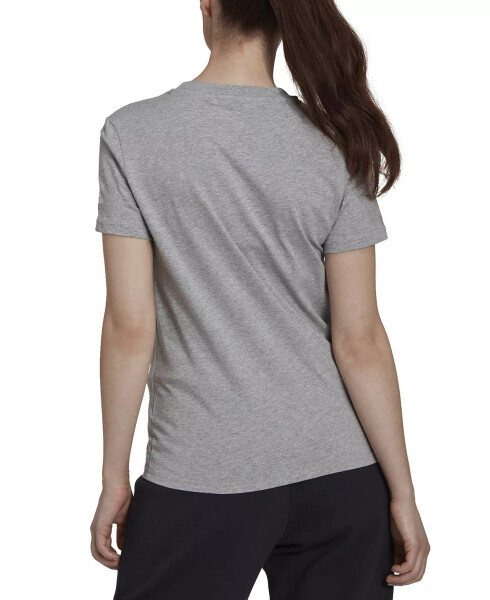 Women's Essentials Cotton Linear Logo T-Shirt Medium Grey Heather/white - 2