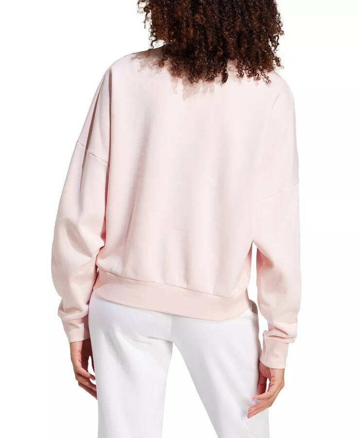 Women's Essentials Feel Cozy Logo Fleece Sweatshirt - Sandy Pink/White - 2