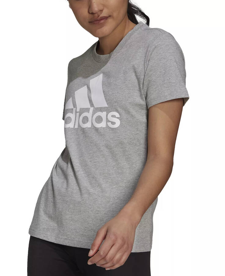 Women's Essentials Logo Cotton T-Shirt, XS-4X Medium Grey Heather/white - 1