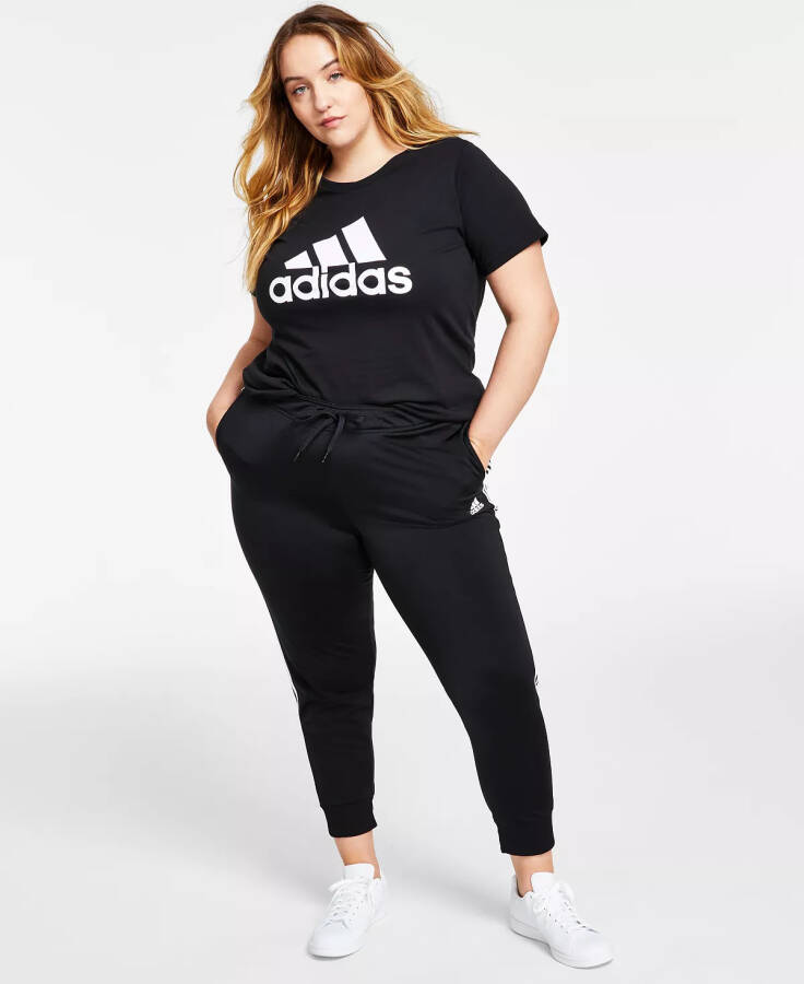 Women's Essentials Warm-Up Slim Tapered 3-Stripes Track Pants, XS-4X Black - 6