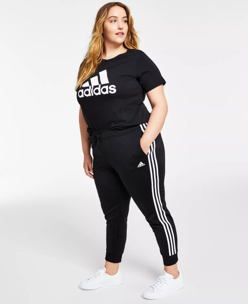 Women's Essentials Warm-Up Slim Tapered 3-Stripes Track Pants, XS-4X Black - 8