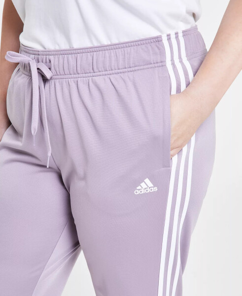 Women's Essentials Warm-Up Slim Tapered 3-Stripes Track Pants, XS-4X Preloved fig/white - 4