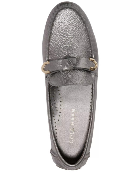 Women's Evelyn Bow Driver Loafers Pewter Metallic - 4