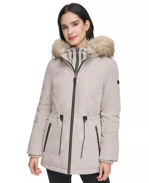 Women's Faux-Fur-Trim Anorak Coat Thistle - 1