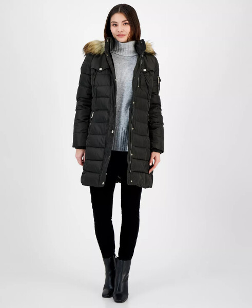 Women's Faux-Fur-Trim Hooded Puffer Coat, Created for modazone Dark Moss - 1