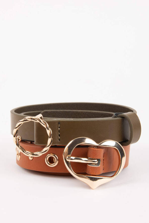 Women's Faux Leather Classic Belt Mix - 1