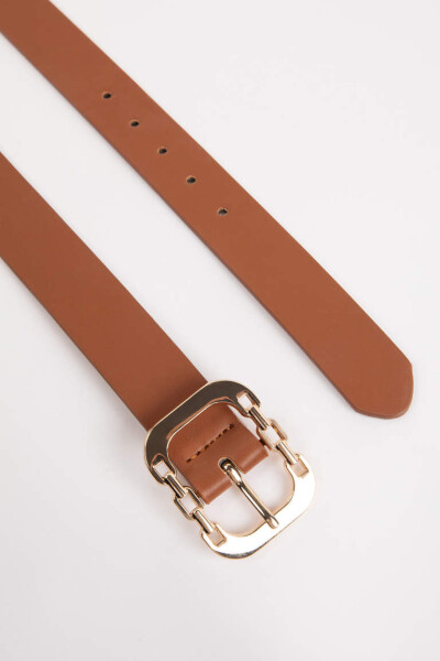 Women's Faux Leather Classic Belt Tabacco - 2