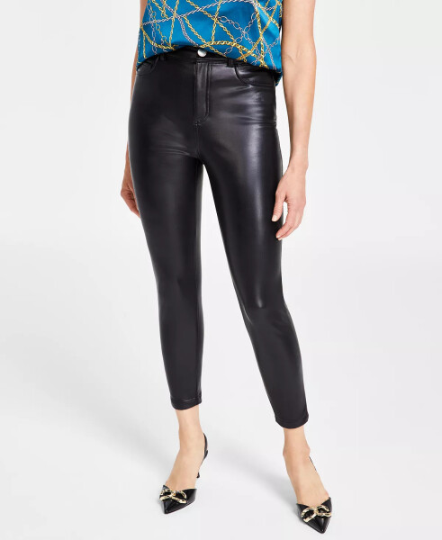 Women's Faux-Leather Skinny Pants, Created for Macy's Deep Black - 5