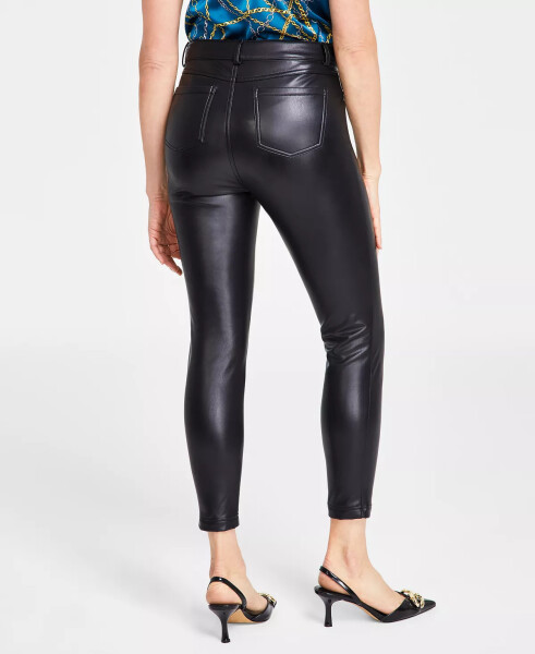 Women's Faux-Leather Skinny Pants, Created for Macy's Deep Black - 6