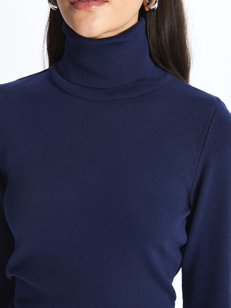 Women's Fisherman Neck Plain Long Sleeve Knit Sweater - 11